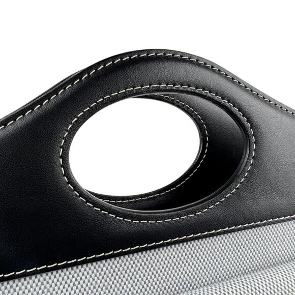 Auth BURBERRY Handbag Shoulder Bag Blue/Black Canvas/Leather/Silvertone - z4342 - Picture 10 of 12